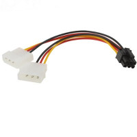 Stromversorgungskabel für Grafikkarten 6-Pin Stecker (Grafikkarte) auf 2x Molex Netzteil